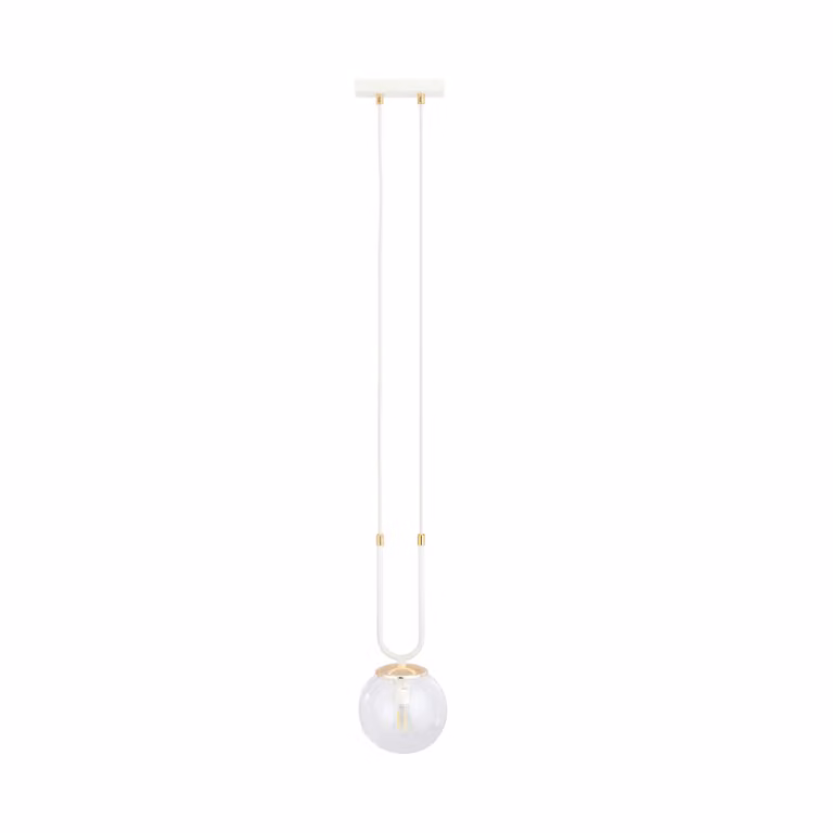Lampada a sospensione Emibig 1xE14 40W GLAM 1 BIANCO/TRASPARENTE 1116/1