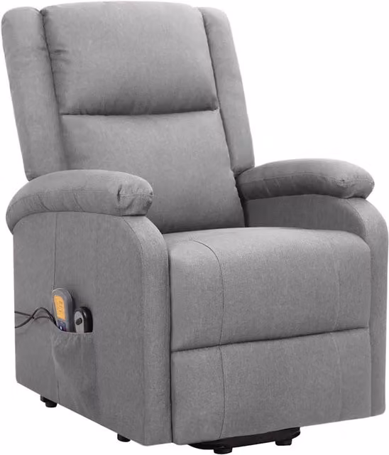 Divano Sedia-Poltrona Alzapersona Massaggiante Grigio Chiaro Tessuto 459953