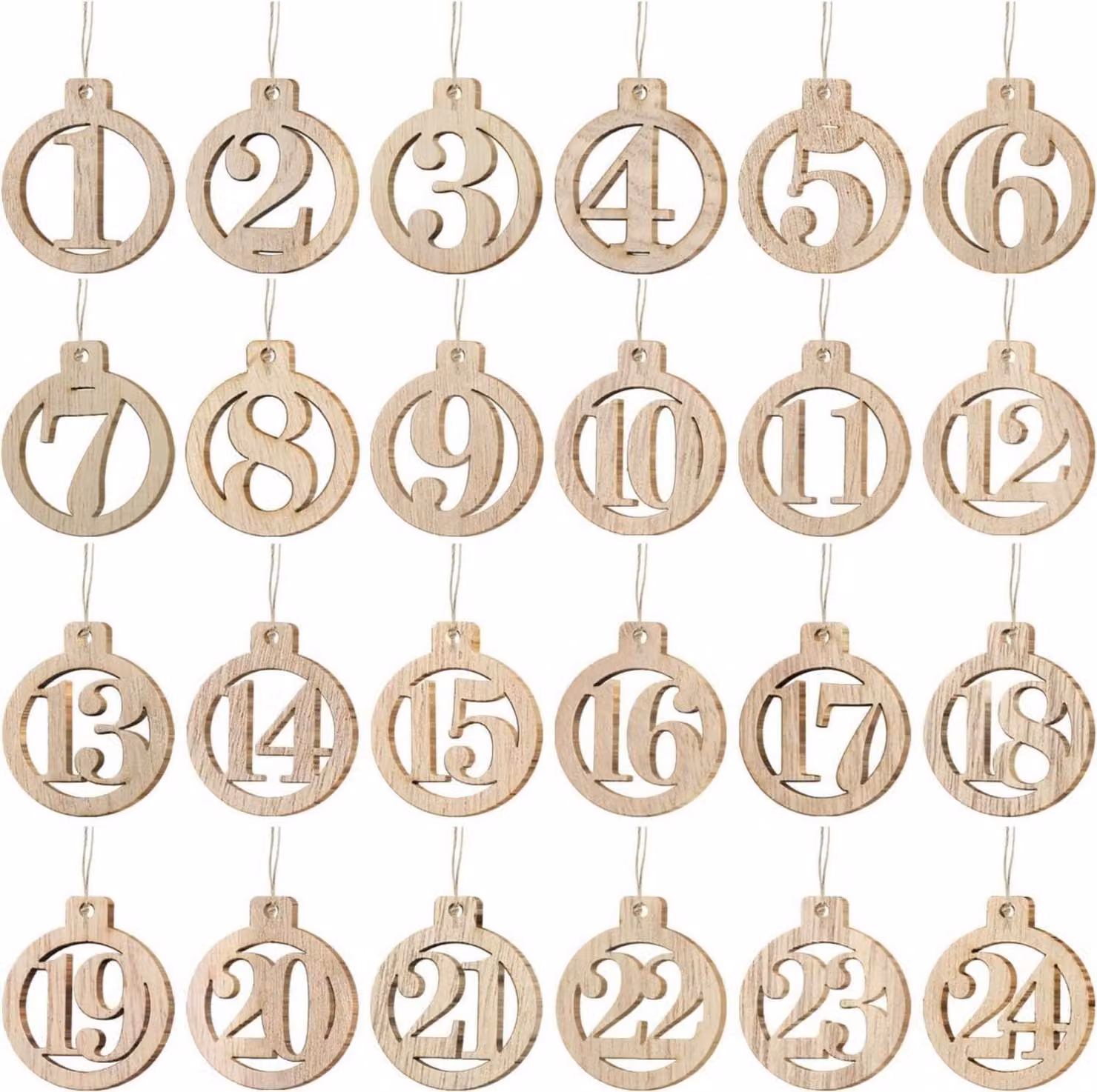 Etichetta in legno per il calendario dell'Avvento Etichetta regalo per il conto alla rovescia di Natale