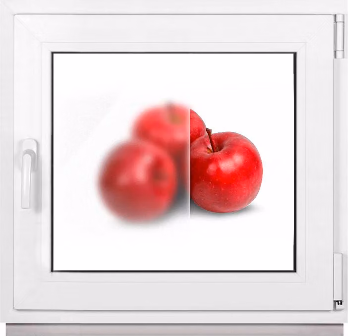 Finestra Framex per cantina Finestra in PVC-U Vetro satinato bianco Larghezza x altezza 75 x 70 cm (750 x 700 mm) doppia (32 mm) rotazione/inclinazione DIN destra (maniglia sinistra)