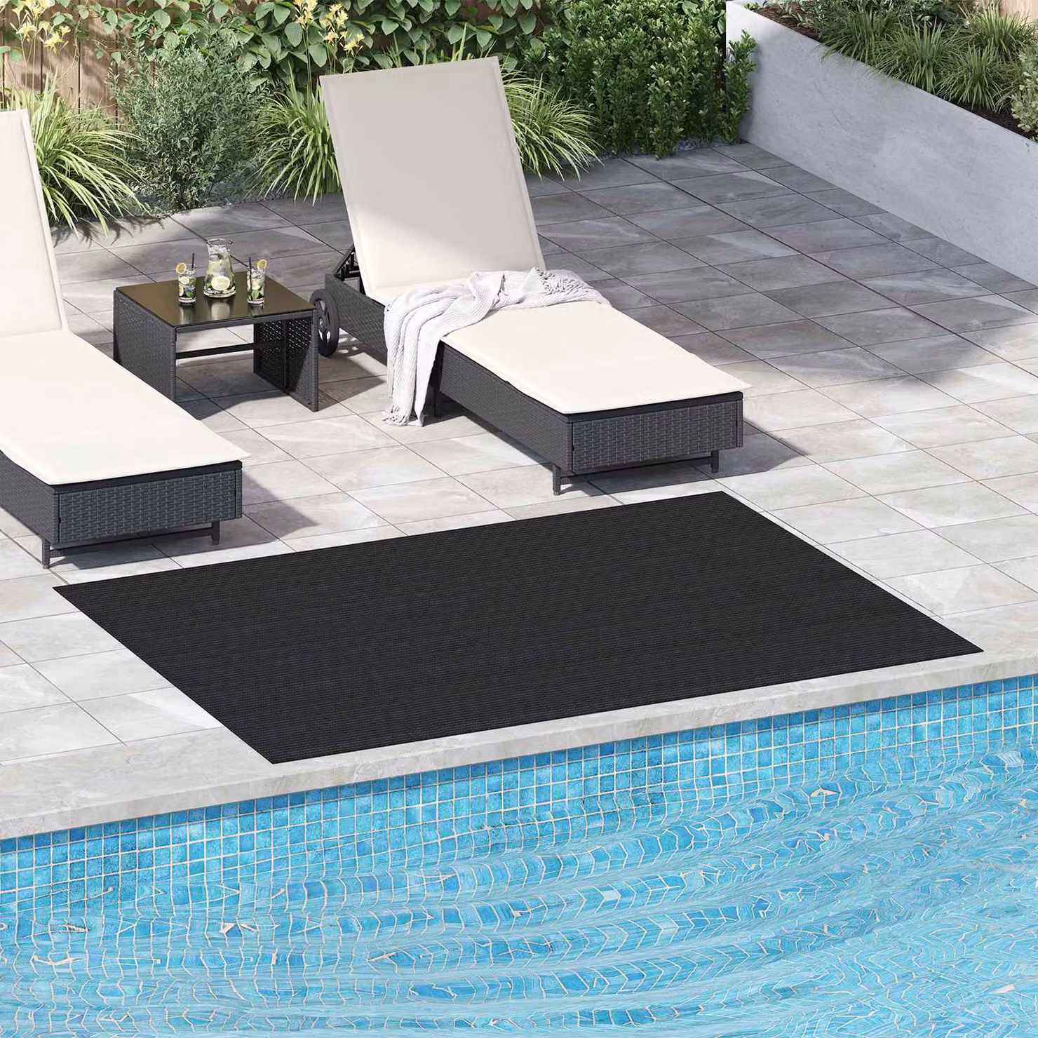 Tappeto da esterno moderno vidaXL in gomma nero L: 150 cm x P: 200 cm