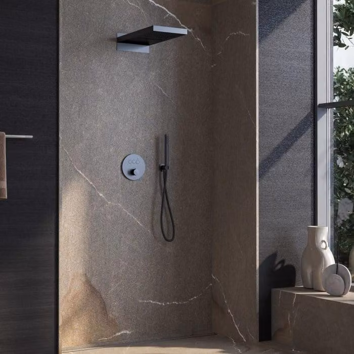 Sistema doccia a incasso Kronenbach Smart Push per 3 uscite, modello rotondo