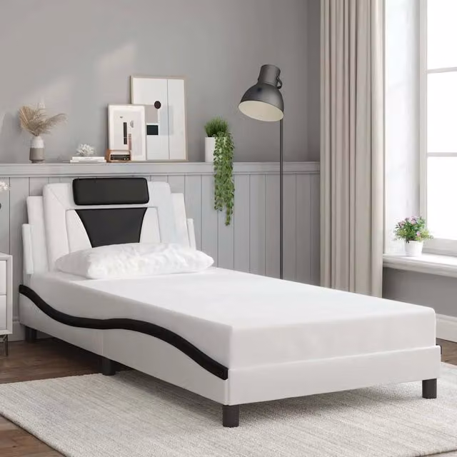 Giroletto Viana vidaXL in similpelle nero e bianco, L/P/H: 200 x 100 x 74,5 cm – 1