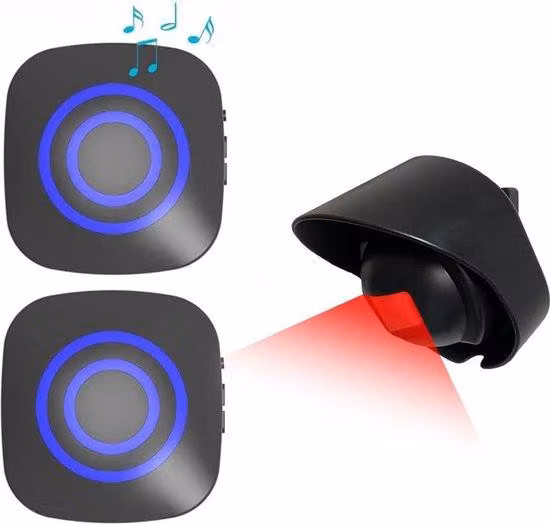 Due sistemi di sicurezza - Segnalatori di passaggio - Nero con rosso