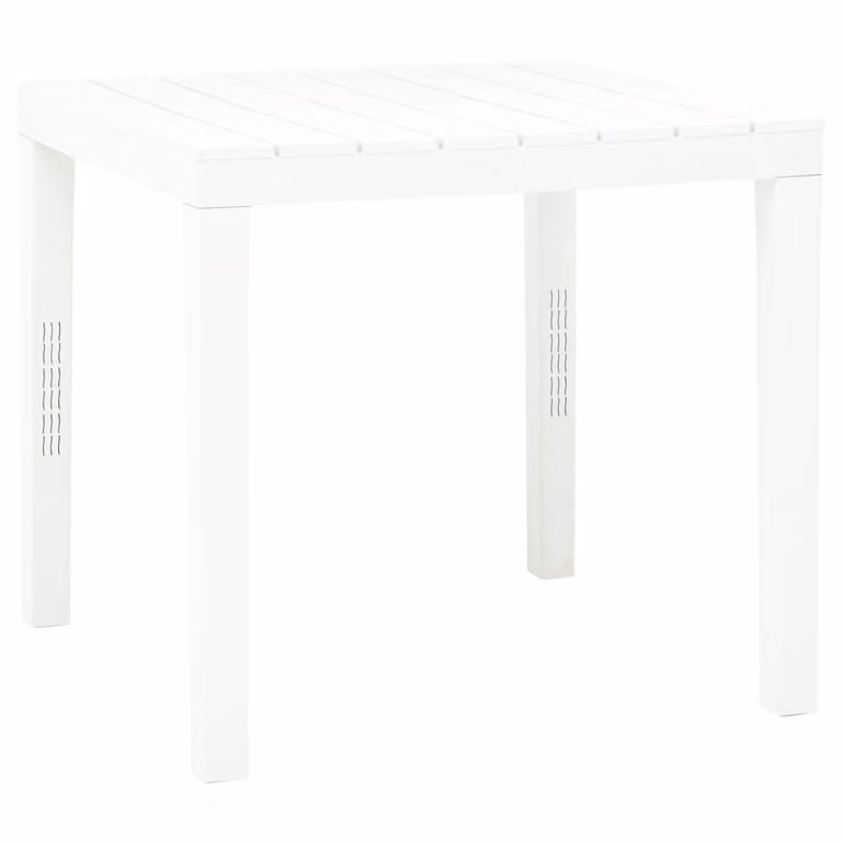 Tavolo da giardino in plastica "Poley" di colore bianco. Dimensioni (L/A) 78x78x72 cm