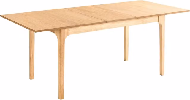 Tavolo da pranzo allungabile in legno di frassino chiaro MDF 160/200 x 90 cm Piano impiallacciato in frassino Tavolo da cucina