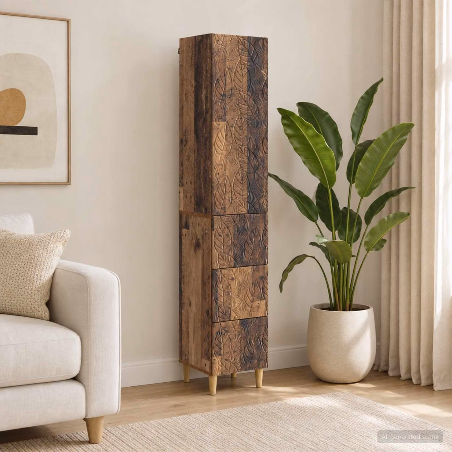 Set di 2 armadi vidaXL in legno MDF marrone lucido con ante e cassetti per ufficio o camera da letto L/P/H: 33 x 34,5 x 90 cm