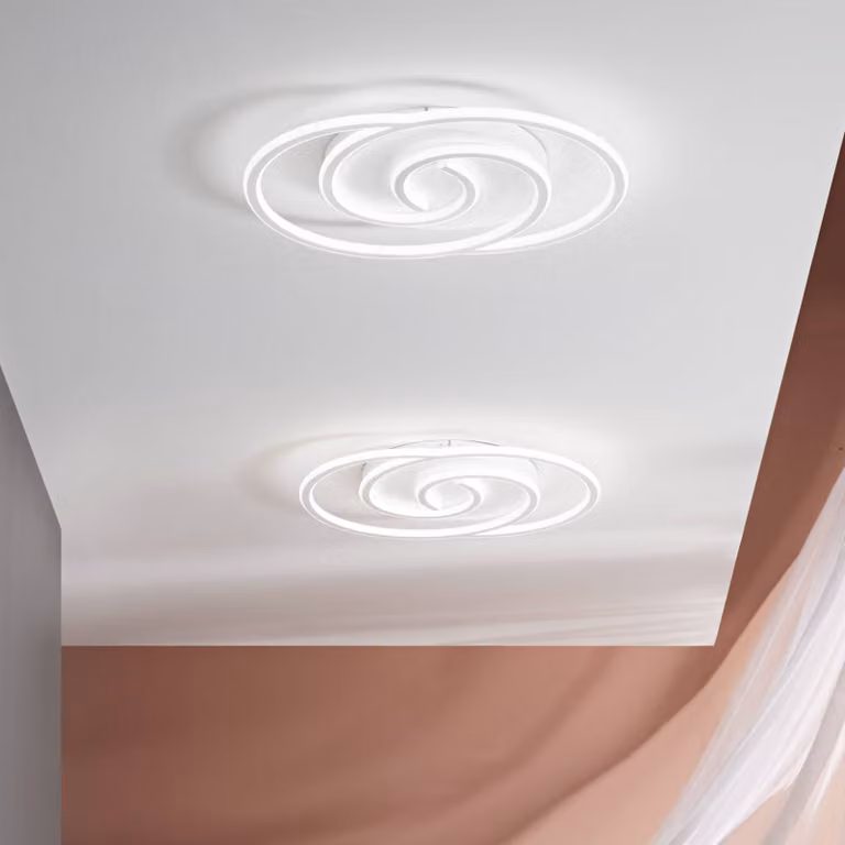 Luce Ambiente Design Applique da parete Cayman, Bianco / Opale, Soggiorno / Sala da pranzo, Metallo, Moderno, Applique