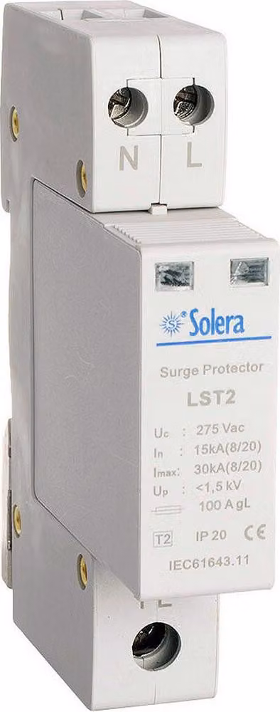 Scaricatore di sovratensione 1p+n 30ka 275v transitorio 1 modulo solera (termoretraibile)