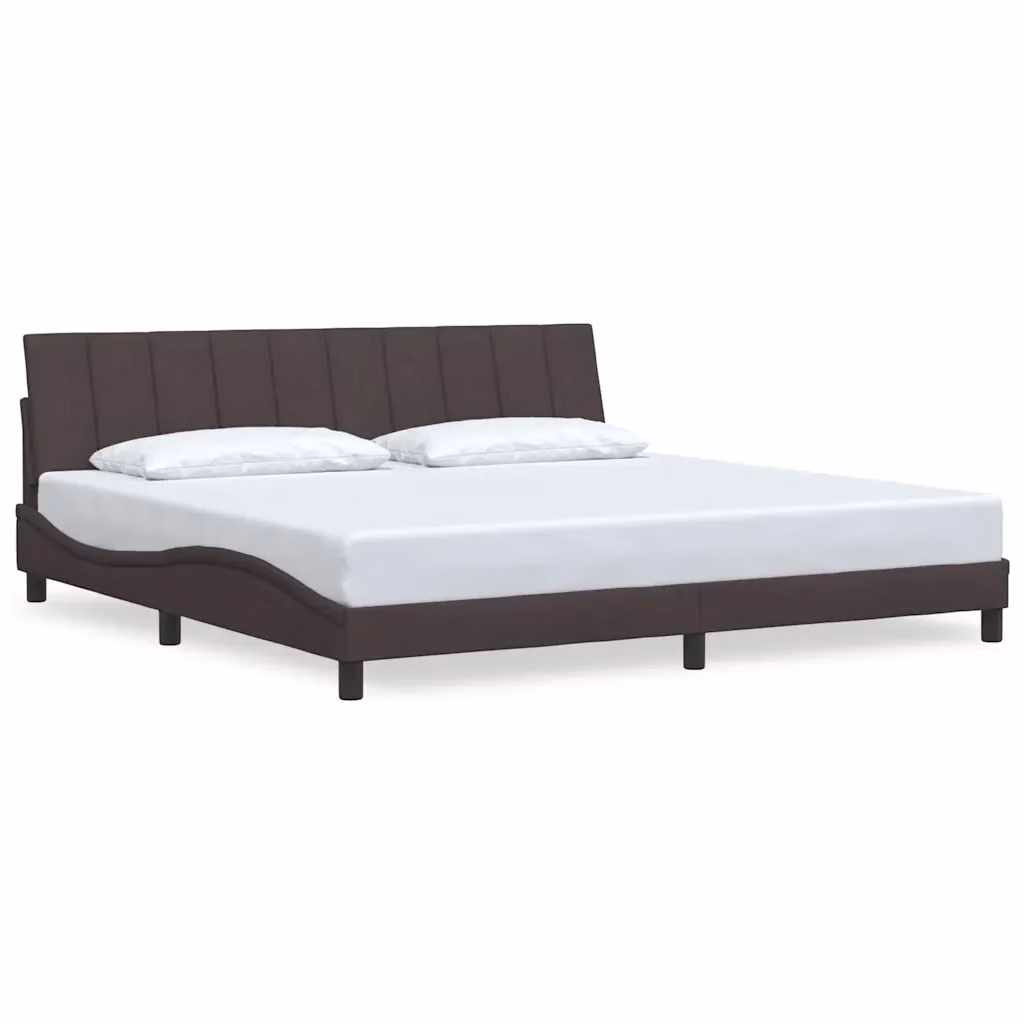 Giroletto senza materasso Hanko vidaXL in tessuto marrone con doghe in legno 200x200 cm – 2