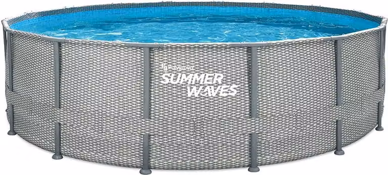 Piscina Summer Waves Elite Frame 488 x 122 cm in rattan naturale + pompa filtro