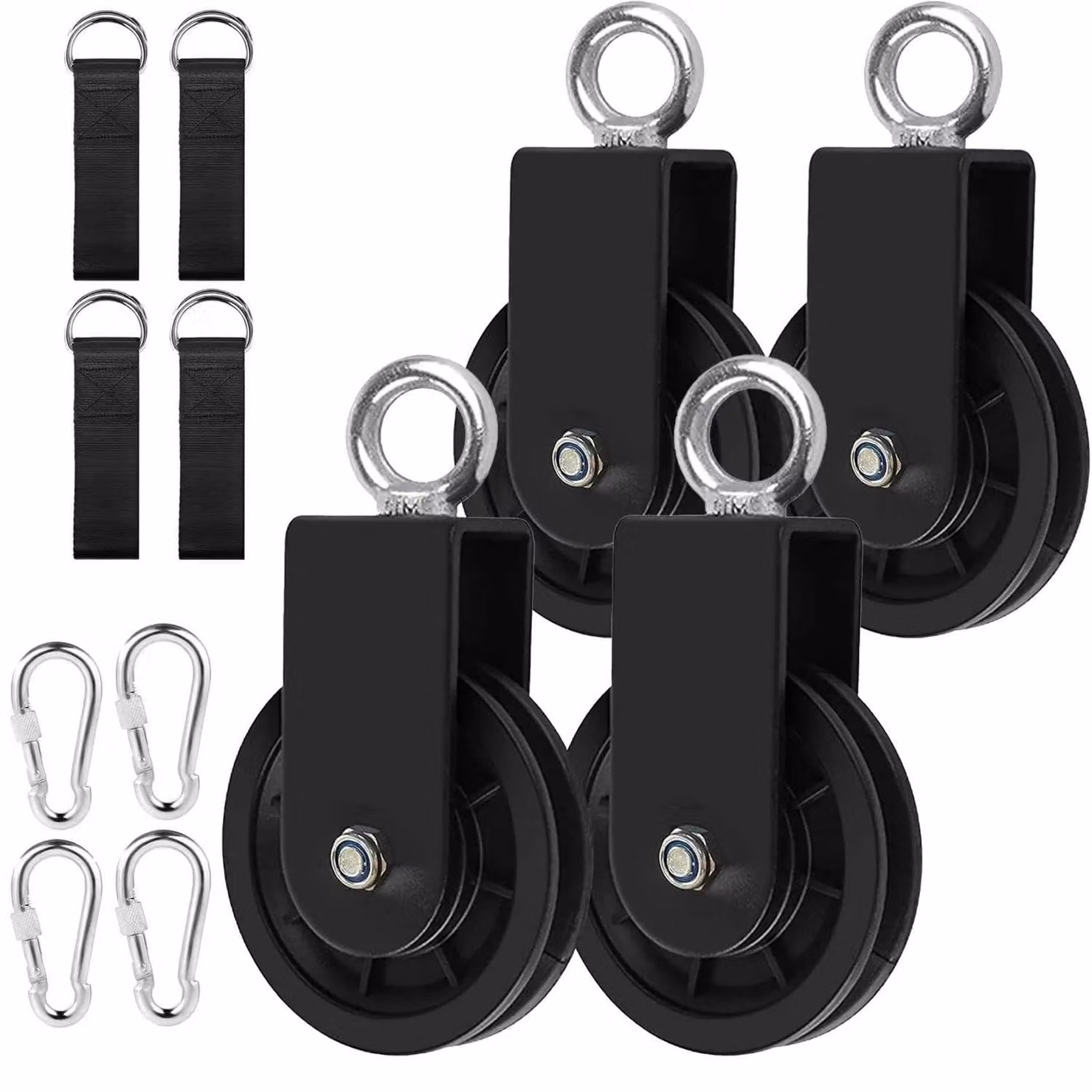 Set di supporti a U girevoli a 360°, 4 pezzi, 90 mm