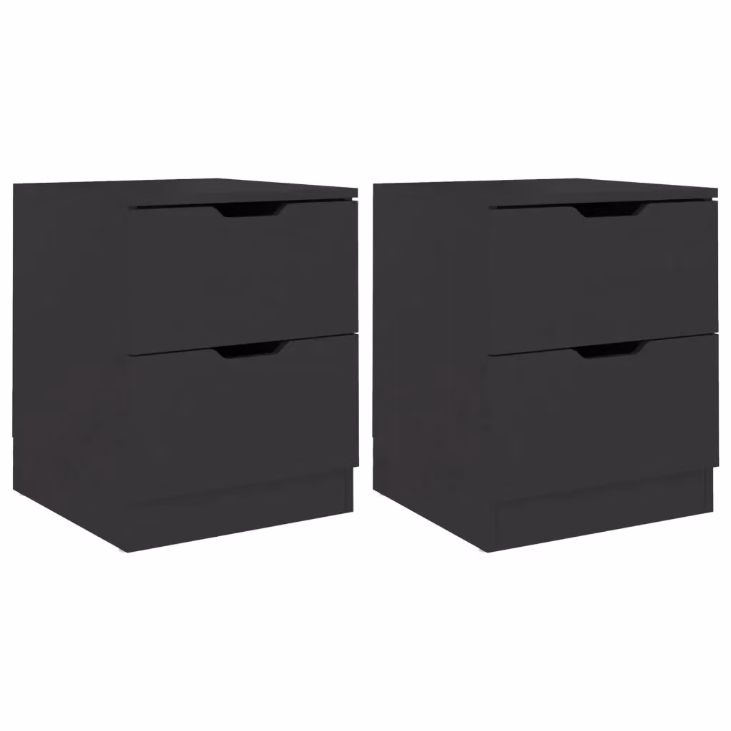 Set di 2 comodini moderni vidaXL in legno nero opaco L/P/H: 40 x 40 x 50 cm – 2