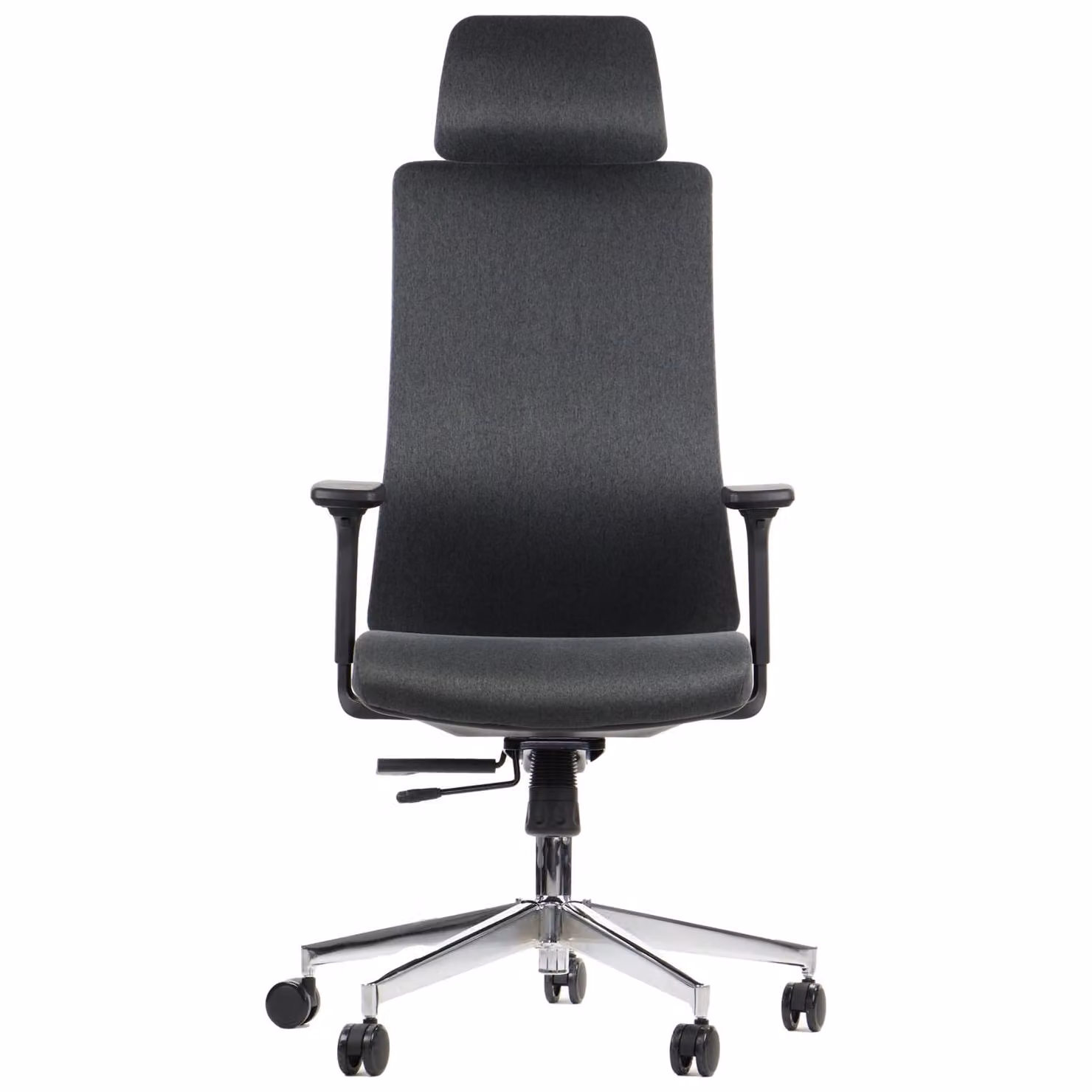 Sedia girevole ergonomica da ufficio AKCENT/F, base cromata, braccioli regolabili, seduta scorrevole (avanti-indietro), grigio