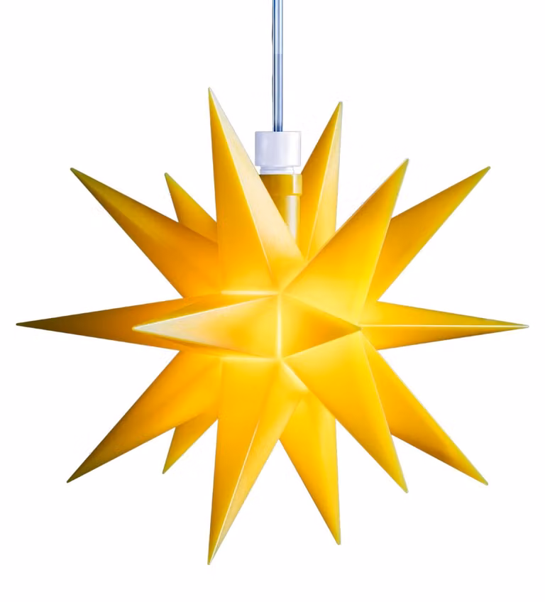 Stella decorativa Sterntaler | Stella di Natale mini stella | plastica | 18 punte | 12cm | interno | LED | batteria | con timer, colore:giallo