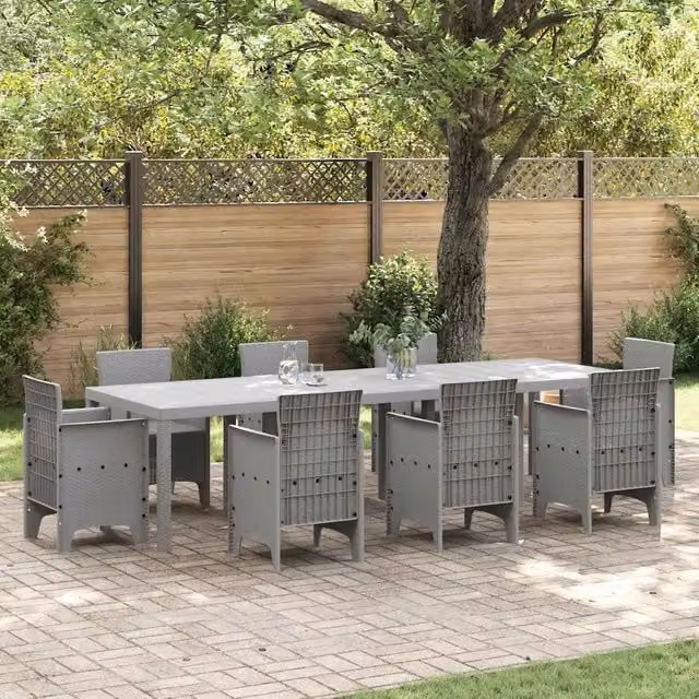 Tavolo da Giardino Grigio chiaro 300 x 100 x 73 cm polyrattan 3378523