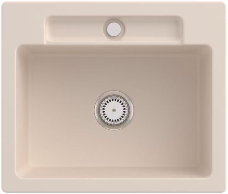 Lavello da cucina Villeroy&Boch, lavello da cucina Siluet 60 S Ivory 600x510mm, larghezza base 60cm