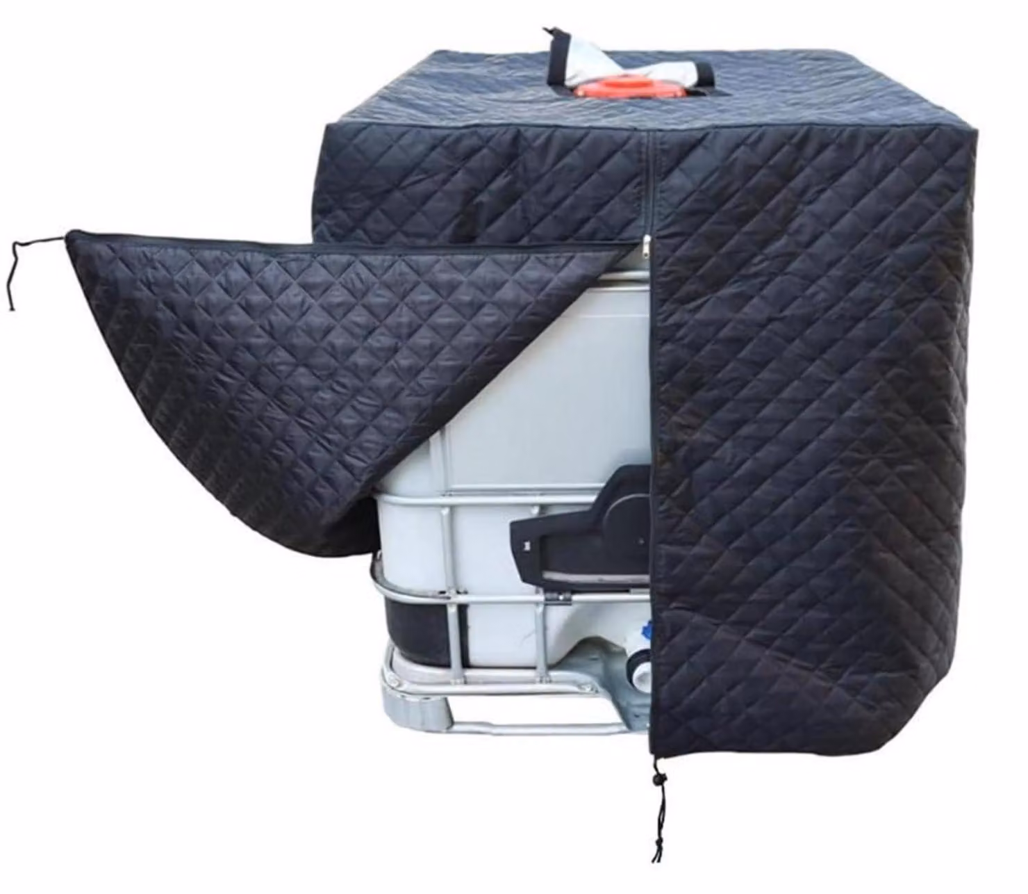 Copertura per serbatoio IBC da 1000 litri, colore nero, in tessuto Oxford 420D, antipolvere, impermeabile, con protezione UV e chiusura a zip