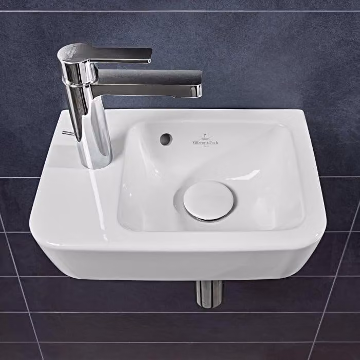 Lavabo V&B O.NOVO Compact 36x25 cm, angolare, larghezza retrovano, profondità media, altezza media, colore bianco C+