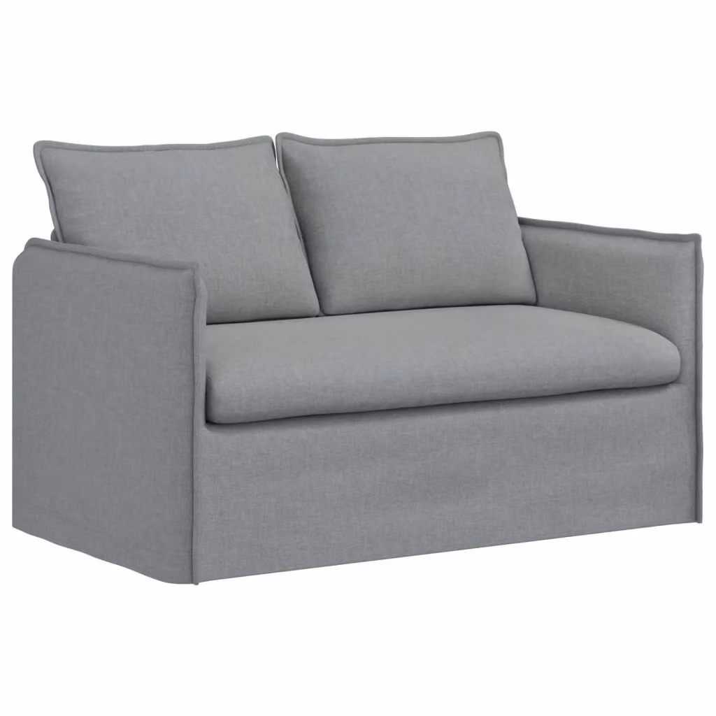 Divano moderno vidaXL in tessuto grigio con struttura in metallo e coperture rimovibili L: 136 cm, P: 82 cm, H: 85 cm – 2