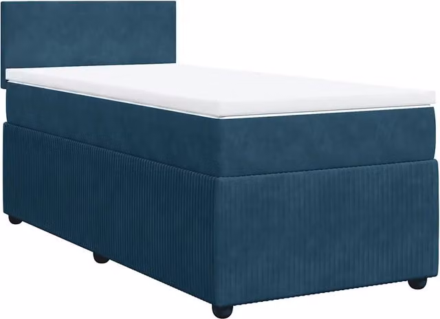 Giroletto a Molle con Materasso Blu 90x200 cm in Velluto 3287636