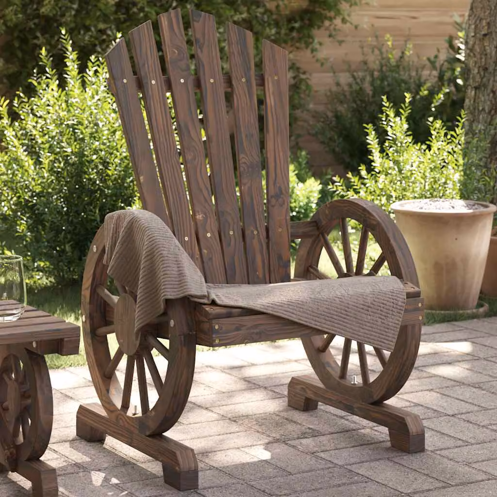 Set di 4 sedie da giardino Adirondack vidaXL in legno di abete oliato, colore marrone