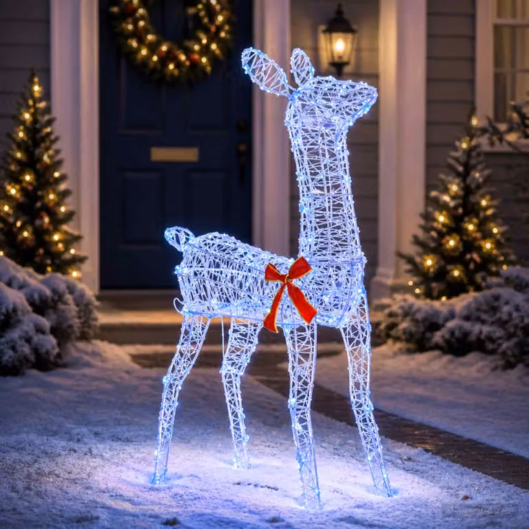 vidaXL Renna di Natale 3D LOVIISA 110 LED Blu 70 x 26 x 100 cm