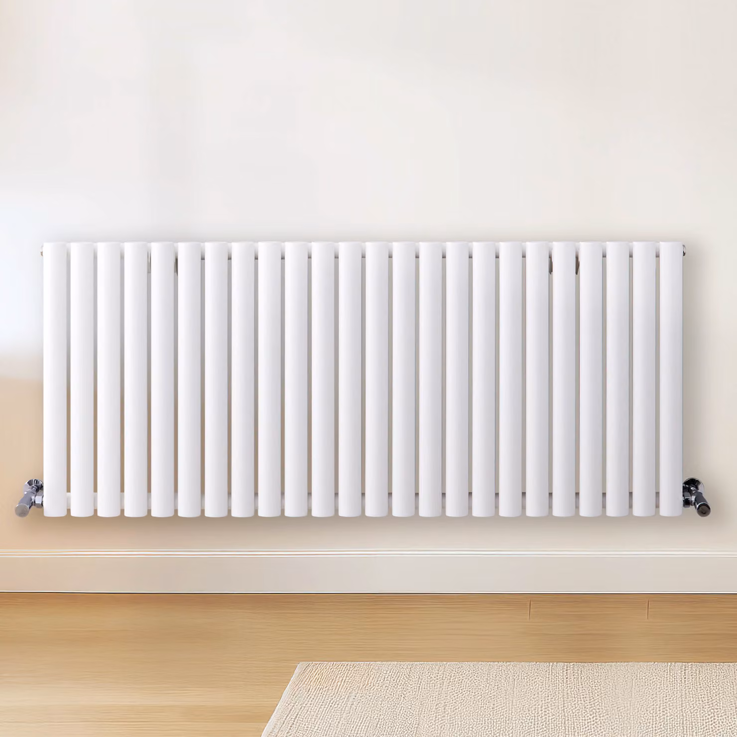 Radiatore Orizzontale Doppio Design Bianco 600x1416mm 1490W - Alta Potenza - Stile Moderno