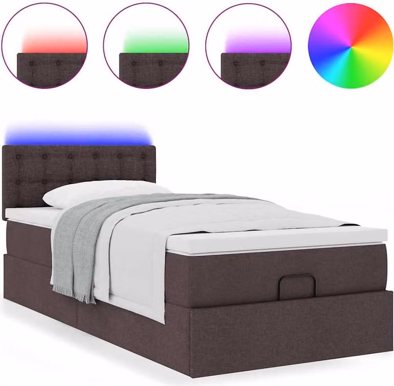 Struttura Letto Pouf con Materasso 90x190 cm in Tessuto