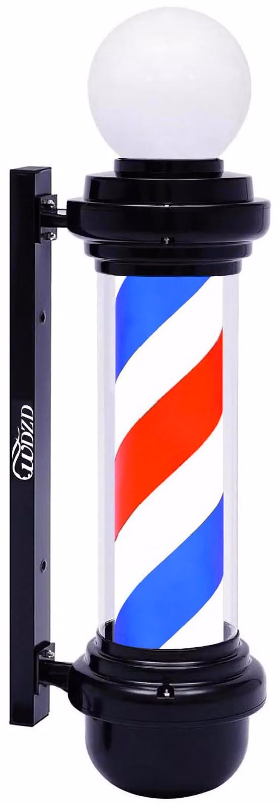 Specchio per parrucchiere, 68 cm, con illuminazione a LED, da montare a parete, realizzato in acrilico/ABS, colore rosso, bianco e blu