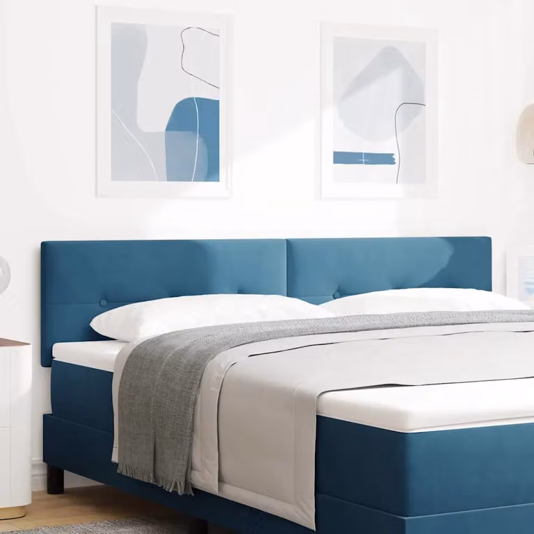 Testiera per letto vidaXL in velluto blu scuro, larghezza: 180 cm