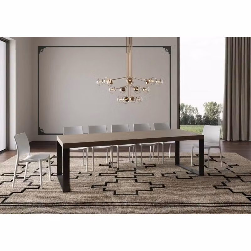 Tavolo allungabile moderno ITAMOBY con telaio in metallo antracite e piano beige L/P: 200-304 x 90 cm – 2