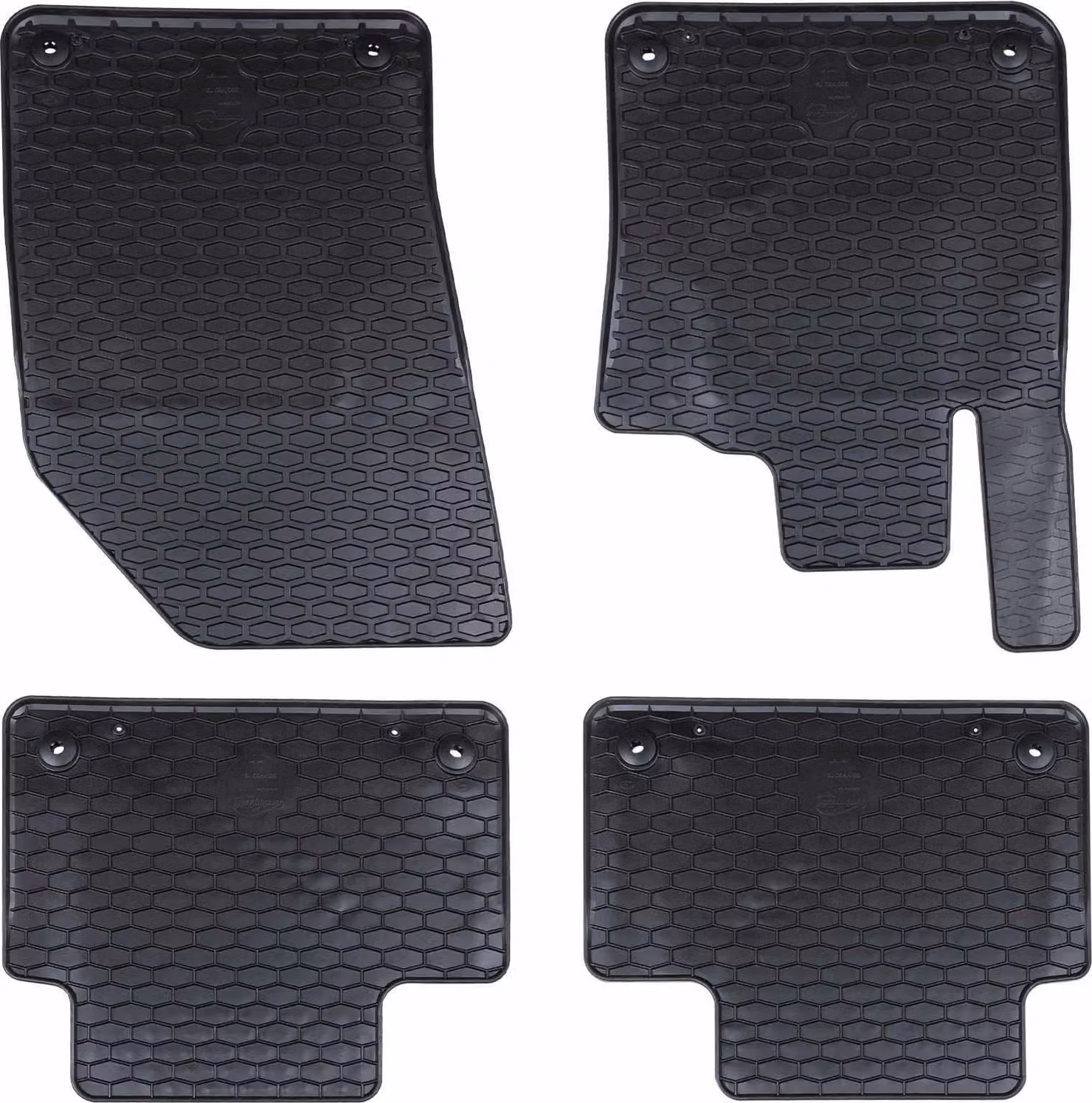 Tappetino per Auto 4 pcs Nero Gomma