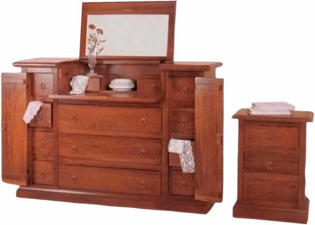 Set di 2 comodini classici Gruppo Como in legno color noce Mobili 2G