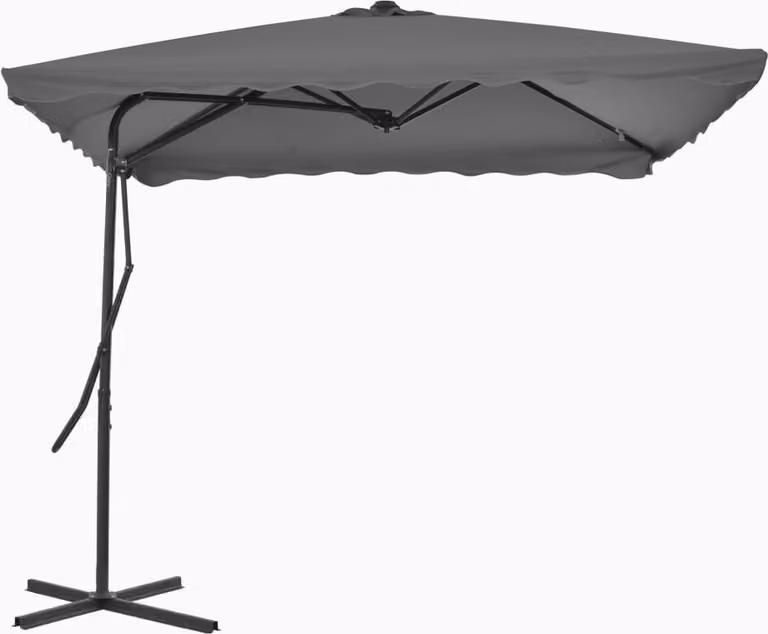 Ombrellone The Living Store con palo in acciaio 250×250 cm antracite