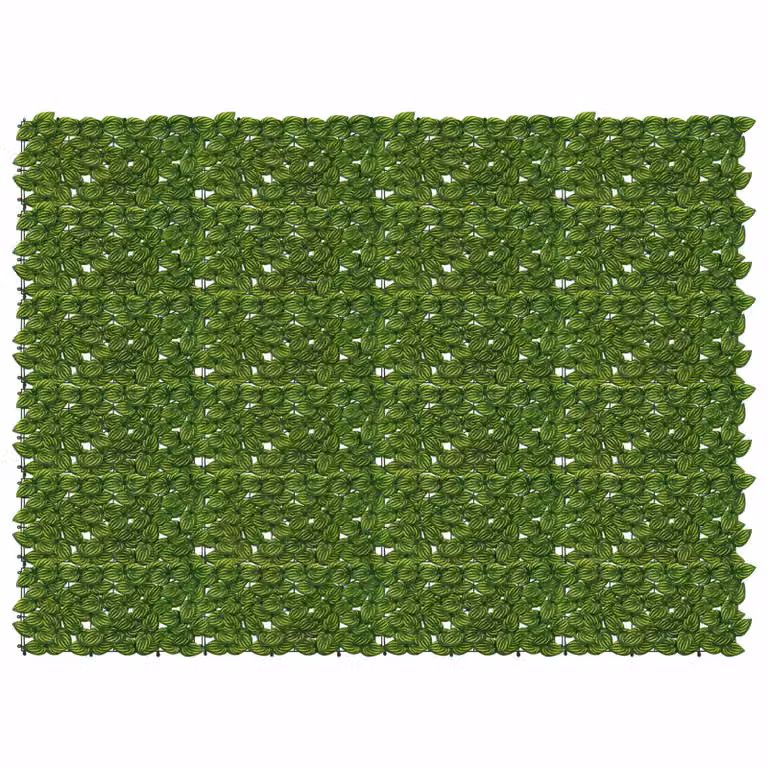 vidaXL Siepe artificiale per balcone con foglie Verde e Giallo L: 200 cm, H: 150 cm