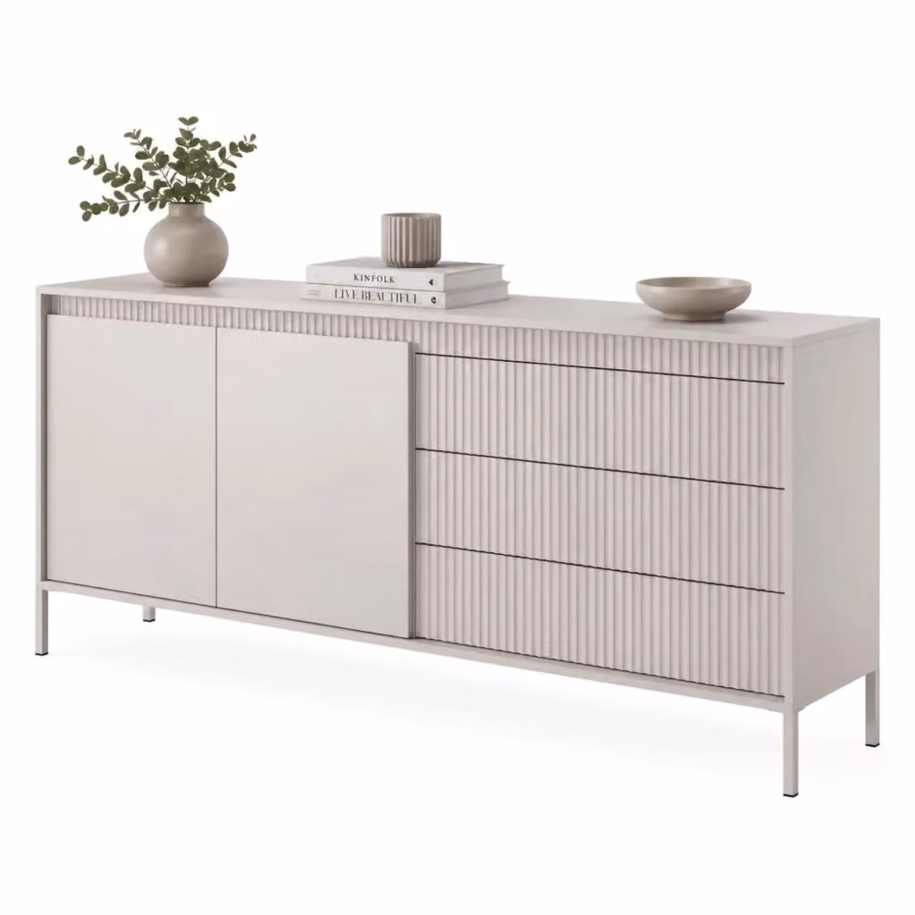 Madia Hatone DMORA con 3 cassetti, beige, L: 187 cm, P: 40 cm, H: 81 cm – 2
