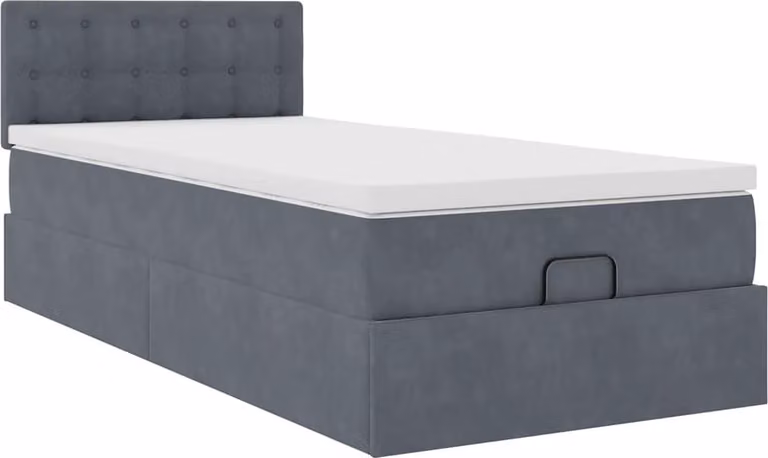 Struttura Letto Pouf con Materasso 100x200 cm Velluto