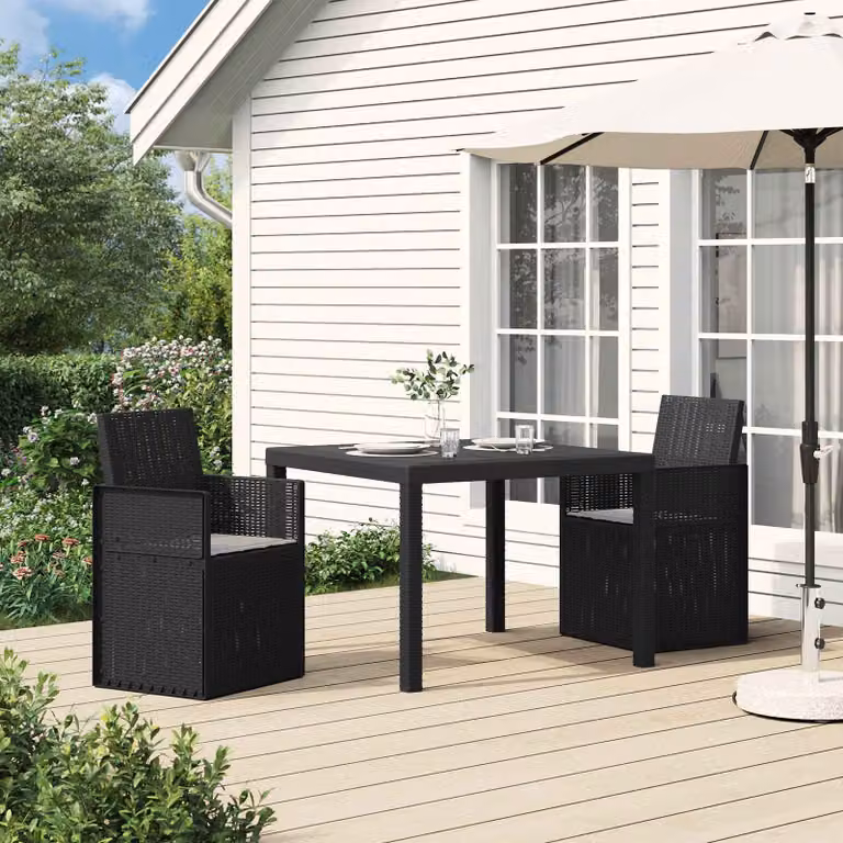 Set di 2 sedie da giardino vidaXL moderne con braccioli in plastica, colori antracite e grigio chiaro, resistenti ai raggi UV