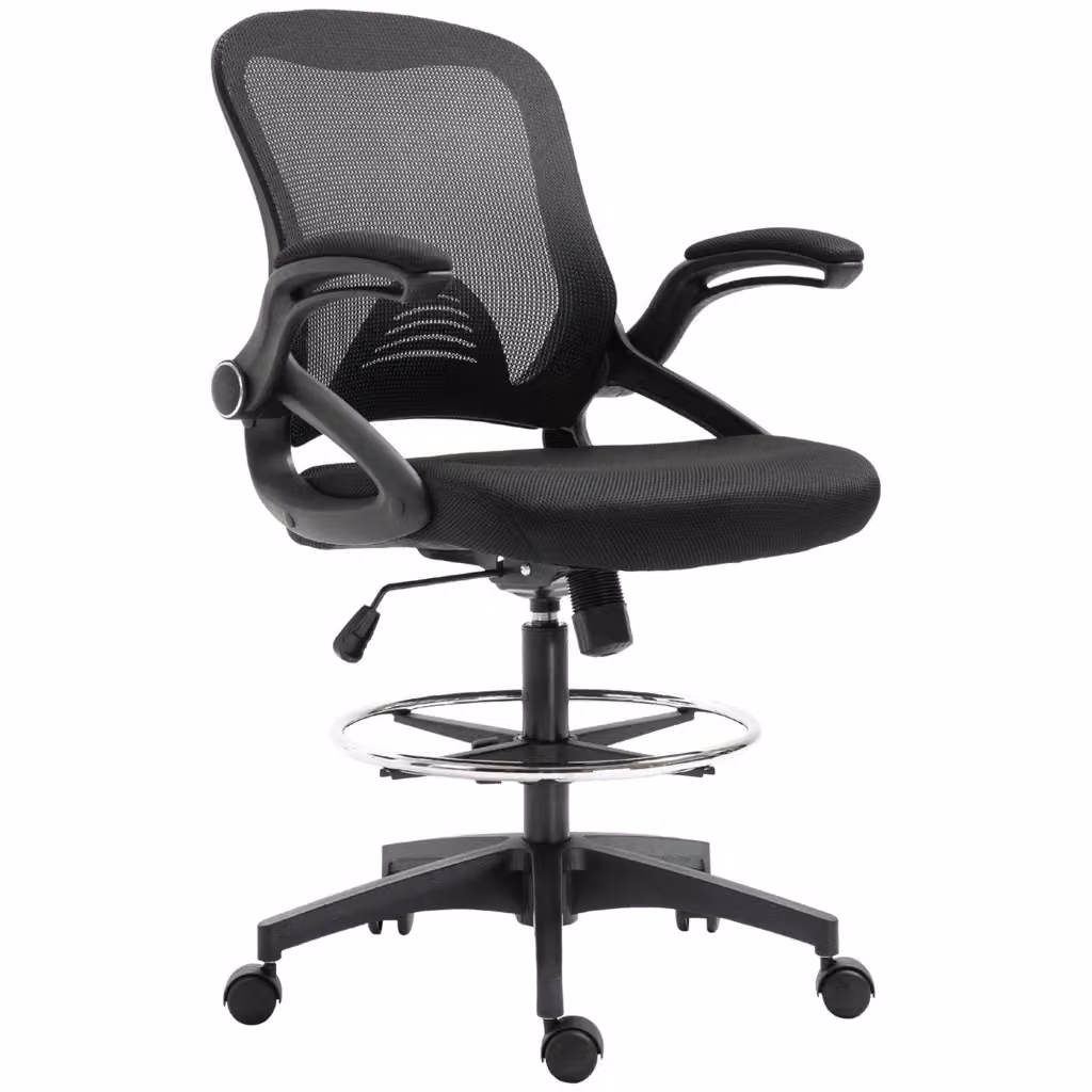 Sedia da ufficio Minimal nera con altezza regolabile in metallo e tessuto L: 64 cm, P: 60 cm, H: 106-126 cm – 2