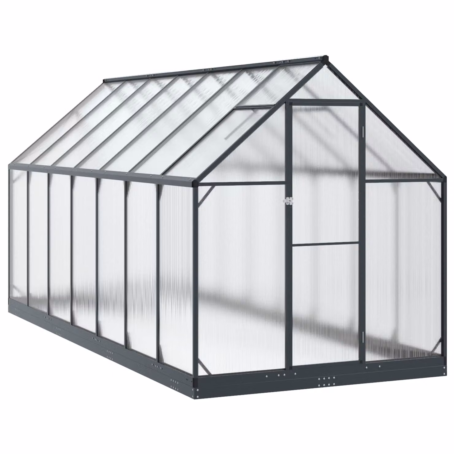 Serra da giardino vidaXL antracite in alluminio e acciaio zincato L/P/H: 183,5 x 423,5 x 207 cm