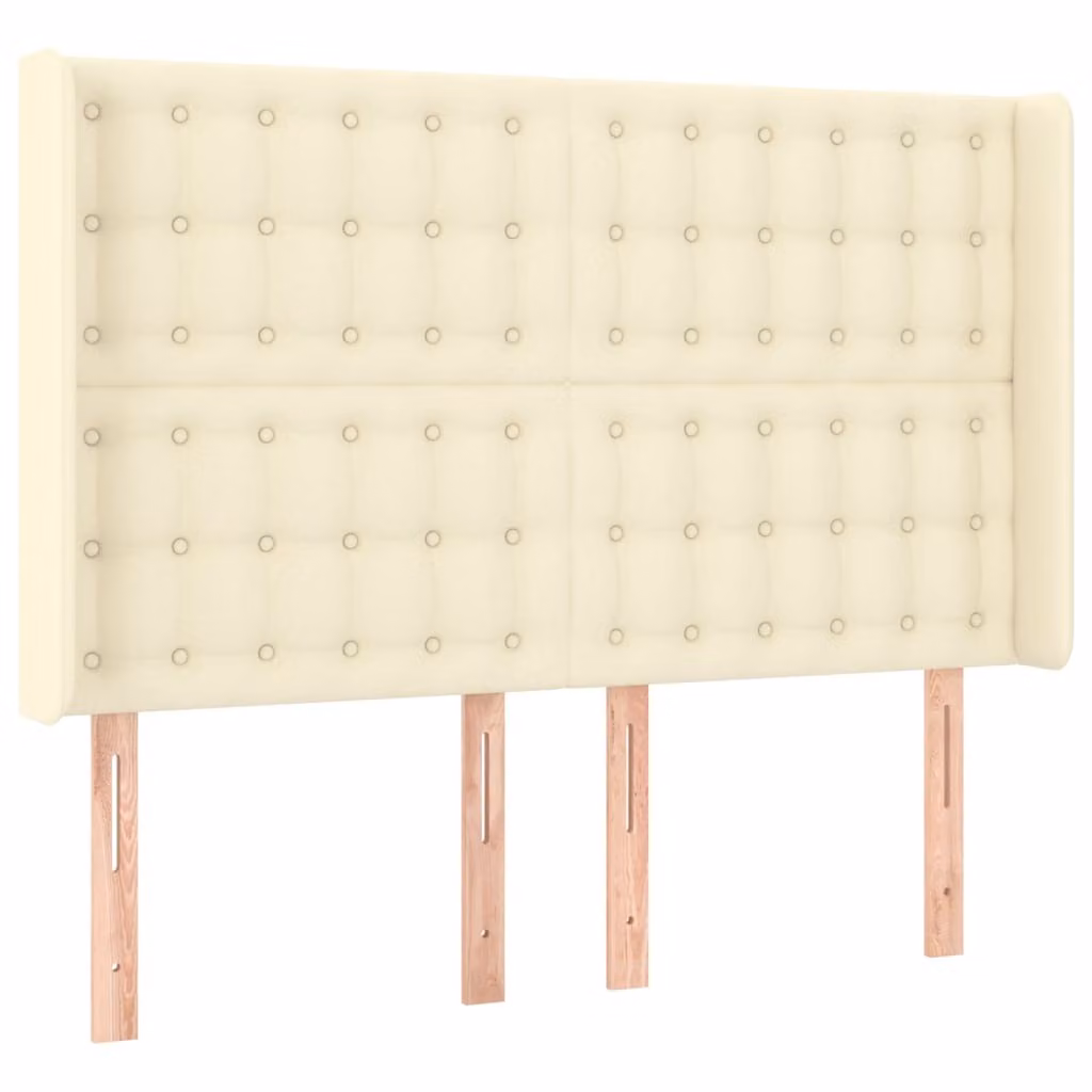 Testiera ad Orecchio Crema 147x16x118/128 cm in Pelle finta
