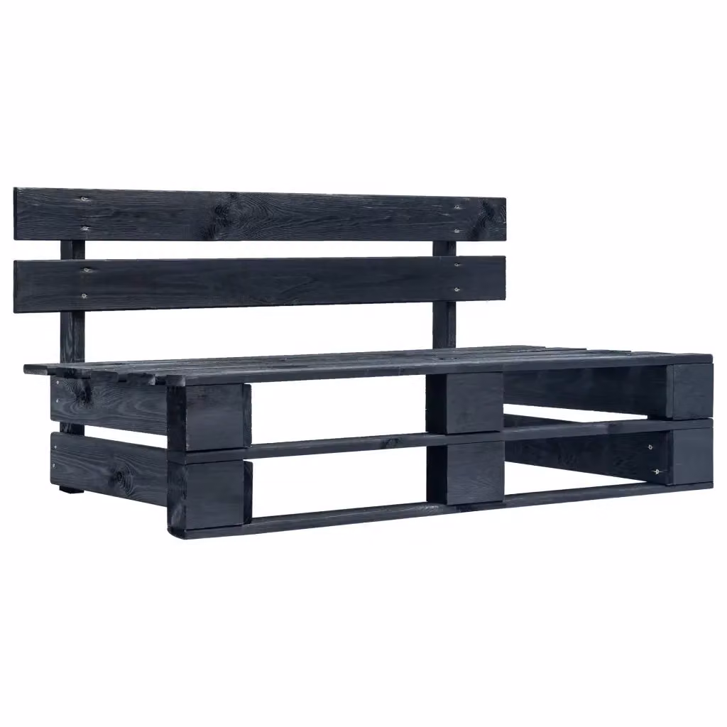 Divano modulare da esterno Outsunny in legno di pino impregnato con cuscini inclusi, colore nero e rosso – 2
