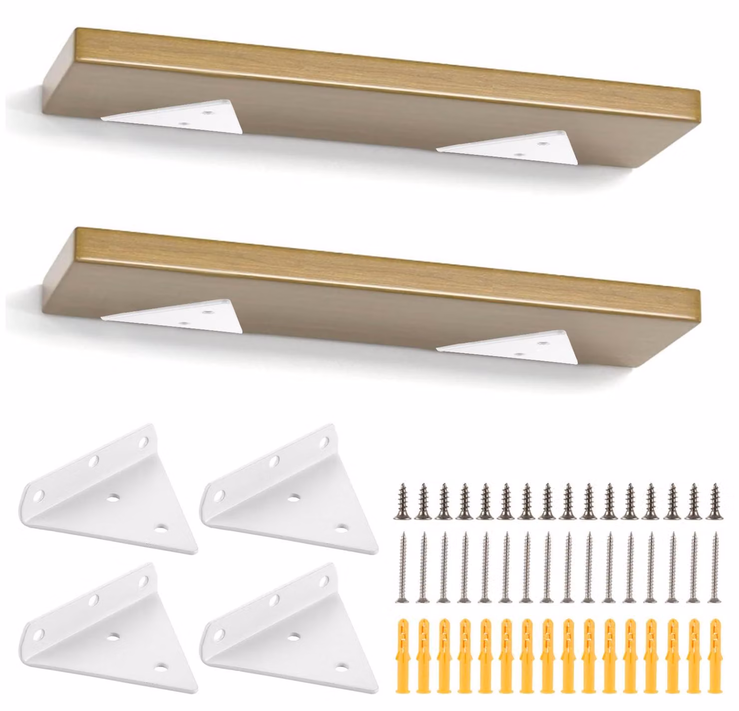 4 supporti triangolari per mensole, colore bianco, dimensioni 80x100 mm