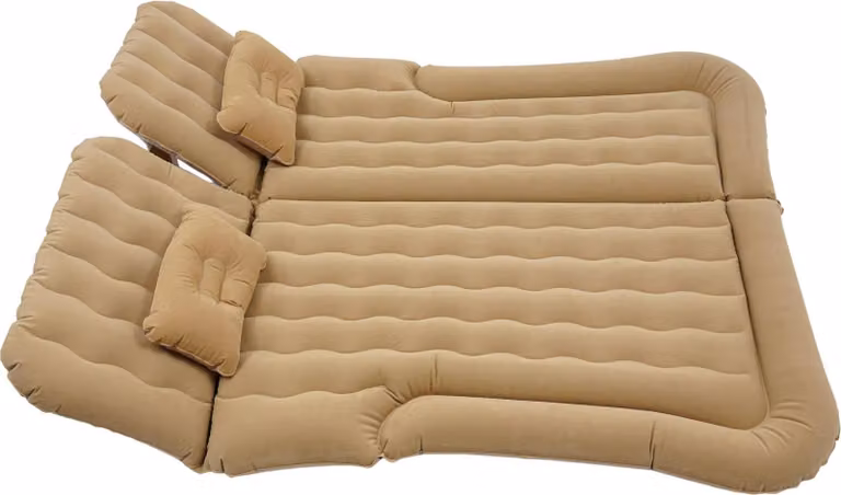 Materasso gonfiabile SUV - Materasso gonfiabile per auto - Portata 300 kg - 174×126 cm - PVC floccato - Rettangolare - Pompa 12V 75W - Beige