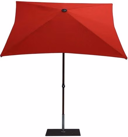 Ombrellone a palo centrale Trend Wood R300x200 cm Made in Italy - Rosso