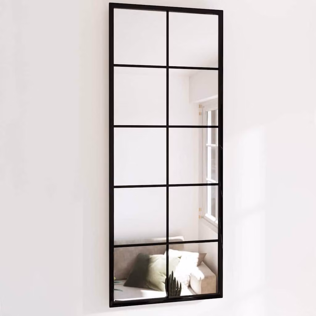 Specchio da parete classico vidaXL in metallo e vetro nero L: 100 cm, H: 40 cm