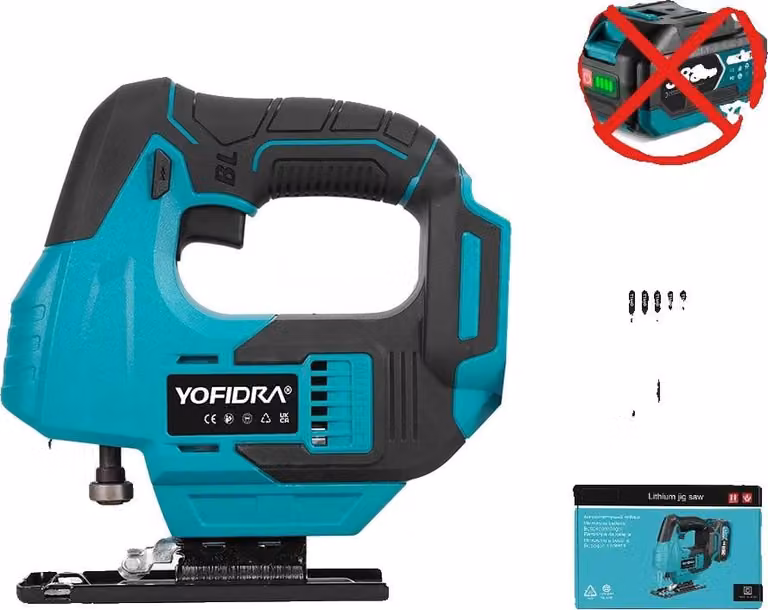 Seghetto alternativo, motore brushless, guida laser a infrarossi, senza batteria