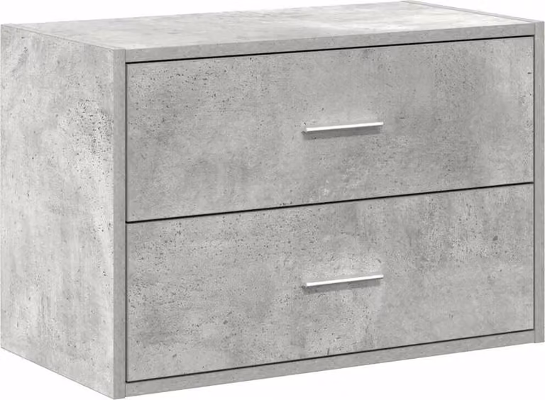 Armadio con 2 Cassetti Grigio Cemento 60x31x40 cm in Truciolato