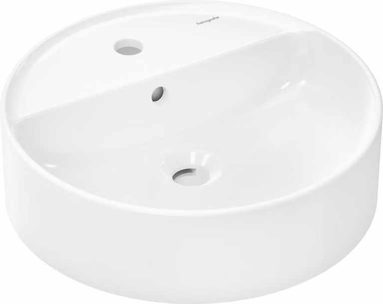 hansgrohe Xuniva S lavabo à poser, avec trop-plein, 1 trou pour robinet, 450x450mm, blanc, 60169450, 60169450